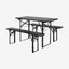 Hagepakke med bord og benk - 160x60 - sort Nordal TABLES