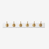EDGY knagerække i tre med 6 brass knager - 60 cm - hvit Nordal COAT RACKS