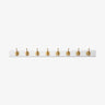 EDGY knagerække i tre med 8 brass knager - 90 cm - hvit Nordal COAT RACKS