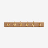 EDGY knagerække i tre med 6 brass knager - 60 cm - brun Nordal COAT RACKS