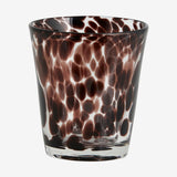 TEPIN drikkeglass med mønster - h10 cm - klart glass/brunt Nordal GLASS/JUGS