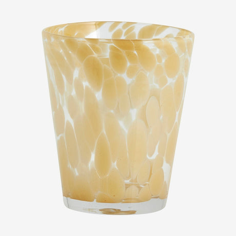 TEPIN drikkeglass med mønster - h10 cm - klart glass/beige Nordal GLASS/JUGS