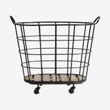 DOWNTOWN trådkurv med hjul - h73 cm - sort Nordal STORAGE