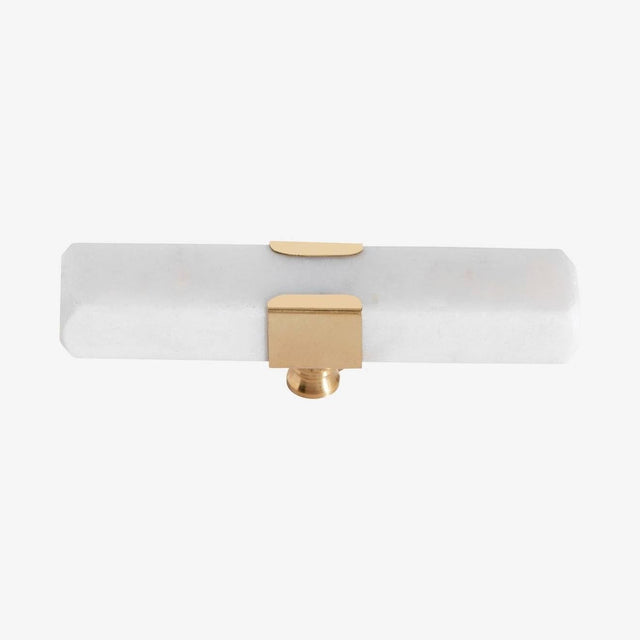 Knekke / krog i marmor og messing - 18 cm - hvit Nordal KNOBS