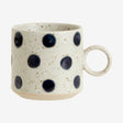 GRAINY keramiske krukker m/hank - h8 cm - sand/mørkblå Nordal TABLEWARE
