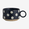 GRAINY keramisk tekopp m/hank - h5,5 cm - mørkblå/sand Nordal TABLEWARE