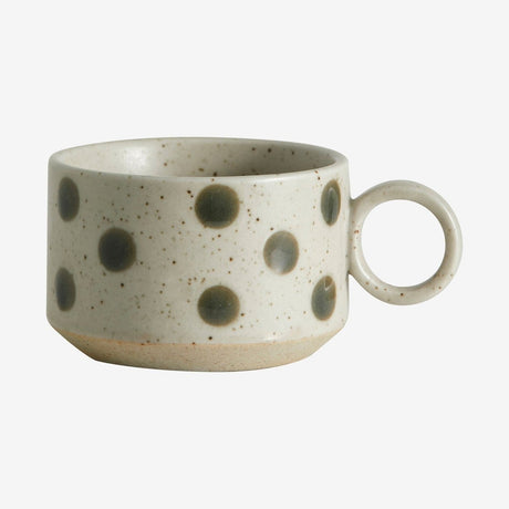 GRAINY keramisk tekopp m/hank - h5,5 cm - sand/grønn Nordal TABLEWARE