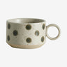 GRAINY keramisk tekopp m/hank - h5,5 cm - sand/grønn Nordal TABLEWARE