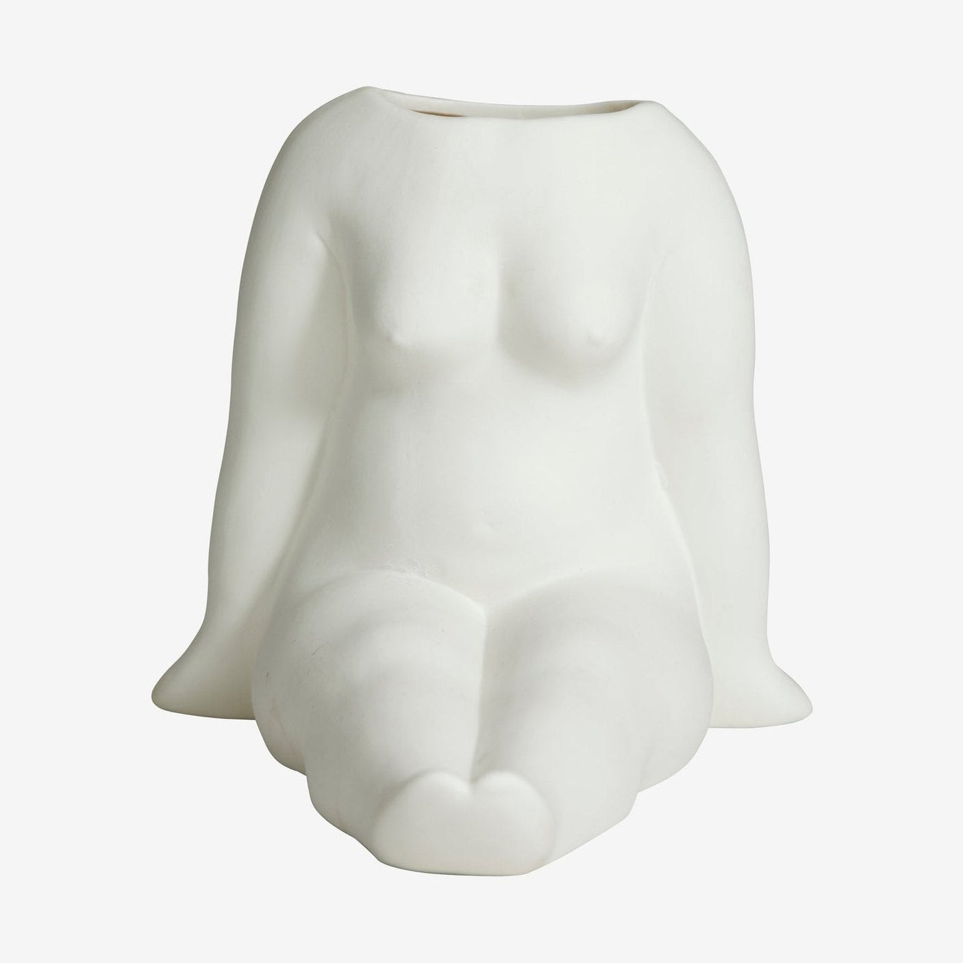 AVAJI sitting full body - keramisk vase - h16 cm - hvit Nordal VASEBOWL
