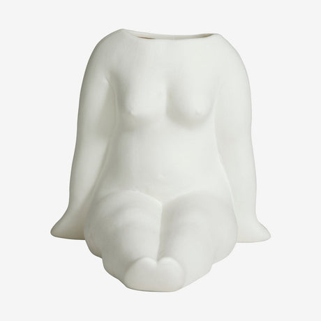 AVAJI sitting full body - keramisk vase - h16 cm - hvit Nordal VASEBOWL