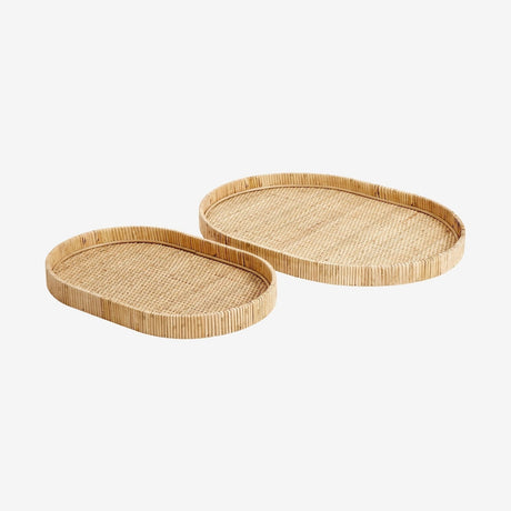 FUJI serveringsbakker i rattan - 2 stykker - natur Nordal FADE+SKÅLE