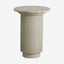 ERIE rundt sidebord i tre og marmor - ø40 cm - råhvit, brun, beige Nordal TABLES