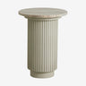 ERIE rundt sidebord i tre og marmor - ø40 cm - råhvit, brun, beige Nordal TABLES