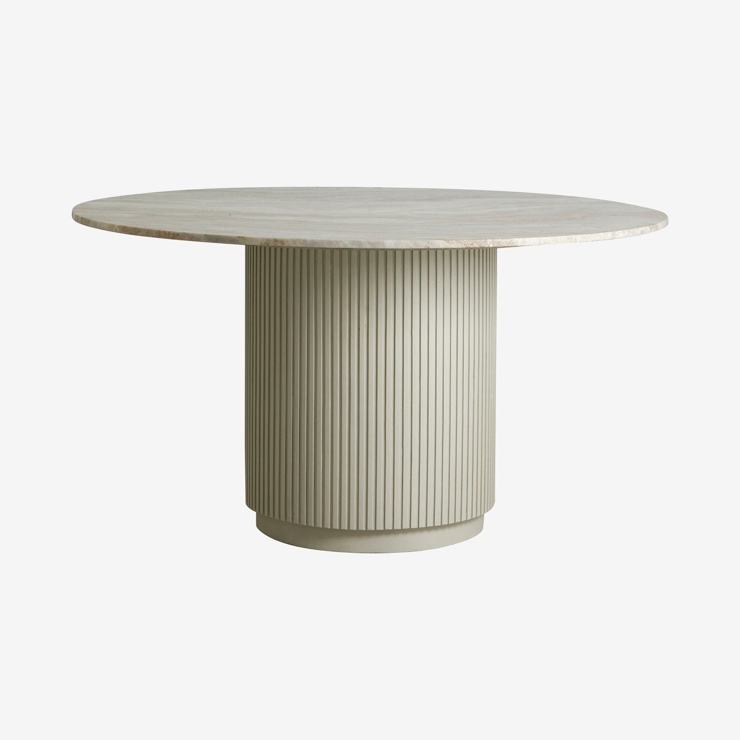 ERIE rundt spisebord i tre og marmor - ø140 cm - rå hvit, brun, beige Nordal TABLES