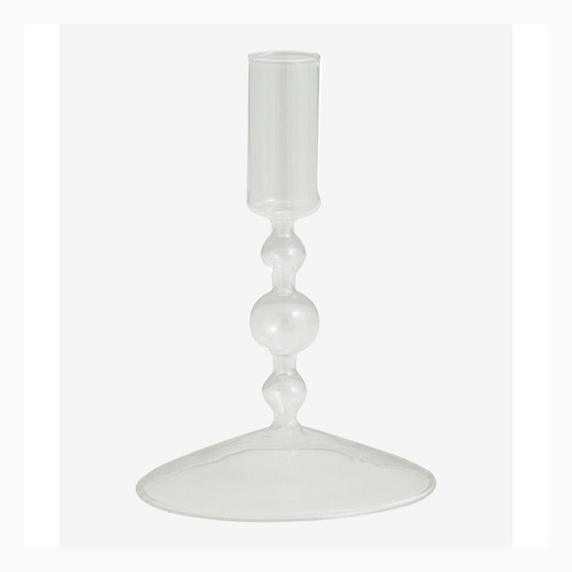 CHIROS lysestage i glass - h15 cm - klart glass Nordal LYSESTAGER