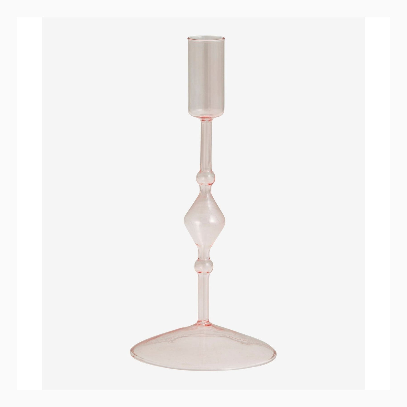 CHIROS lysestage i glass - h22 cm - lys rosa Nordal LYSESTAGER