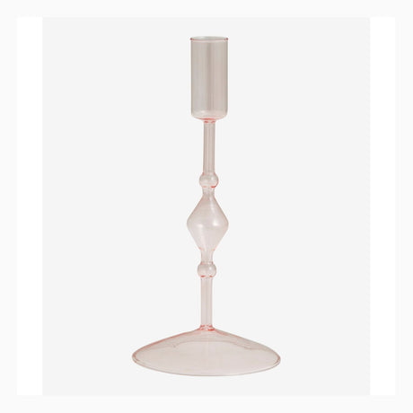 CHIROS lysestage i glass - h22 cm - lys rosa Nordal LYSESTAGER
