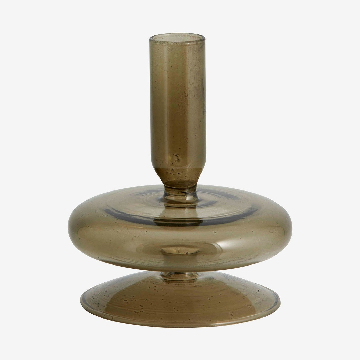 ERISKA lysestaker i glass - h12 cm - røykfarget Nordal CANDLEHOLD