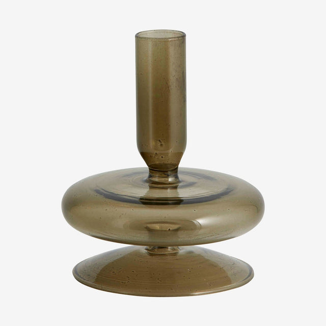 ERISKA lysestaker i glass - h12 cm - røykfarget Nordal CANDLEHOLD