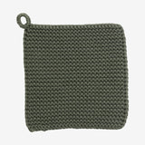 MIRA knittet pottelap i bomull - 1 stk - army Nordal KITCHENTEX