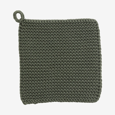 MIRA knittet pottelap i bomull - 1 stk - army Nordal KITCHENTEX