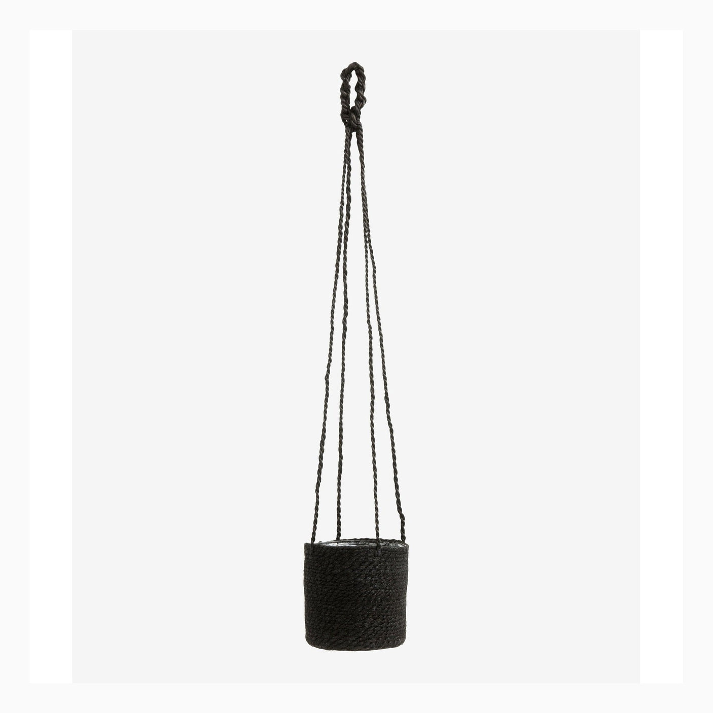 Henge urtepotter i jute - ø16 cm - sort Nordal INDOOR POT