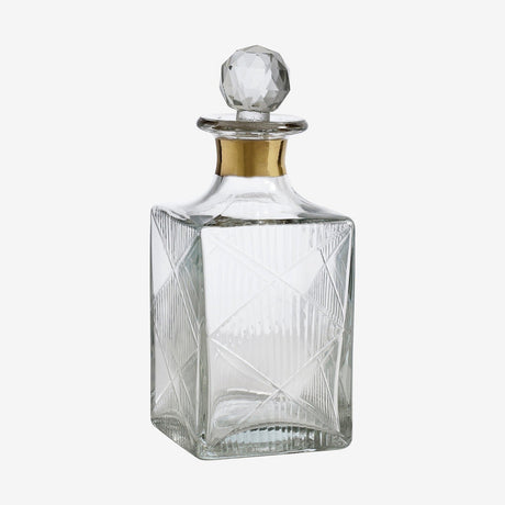 Karaffel i håndledd glass - h19 cm - gull finish - klar Nordal GLASS/JUGS
