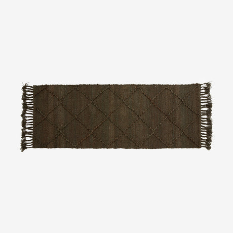 JUTAN-teppe i jute, 75x200 cm - brun/grønn Nordal CARPETS