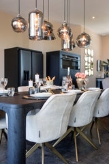 Spisestuestol Aline hvit chenille, svingbar, Richmond Interiors Spisestol