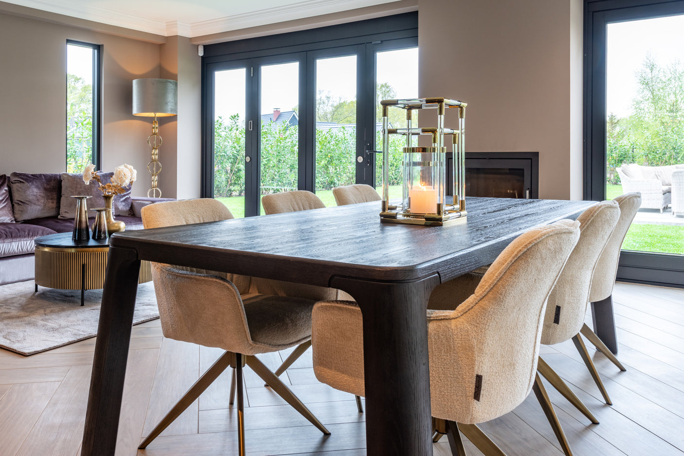 Spisestuestol Aline hvit chenille, svingbar, Richmond Interiors Spisestol