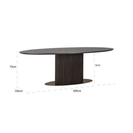 Spisebord Luxor brun oval 300 Richmond Interiors Spisebord