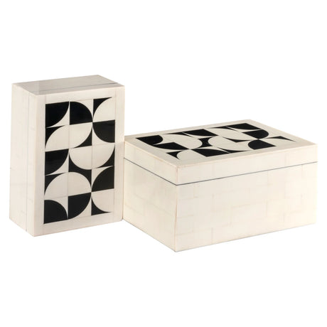 Oppbevaringsboks Flake white sett med 2 Richmond Interiors Oppbevaring