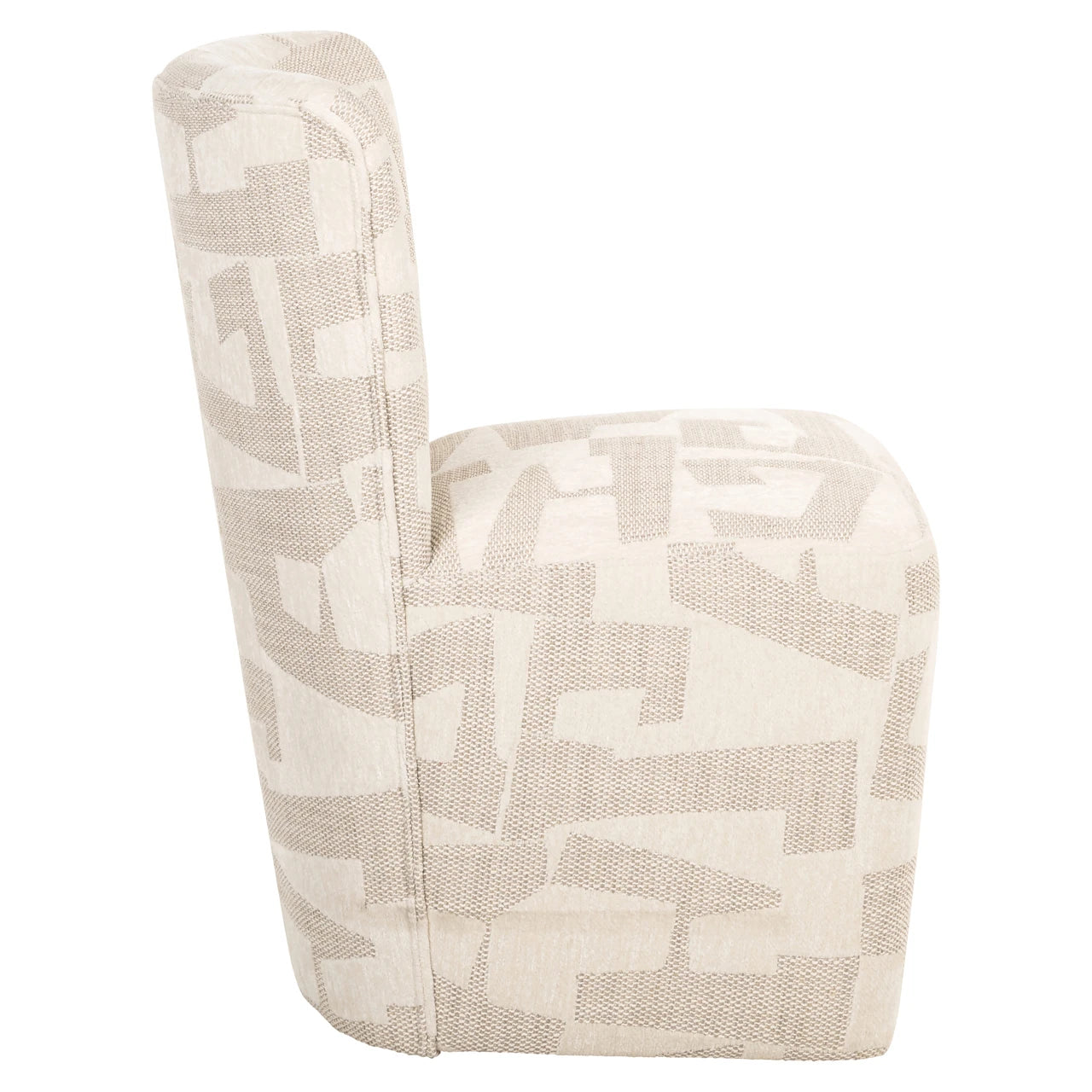 Spisestol Lorain beige grafikk på hjul Richmond Interiors Spisestol