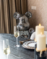 Lysestake Caya svart/gull liten Richmond Interiors Lysestake