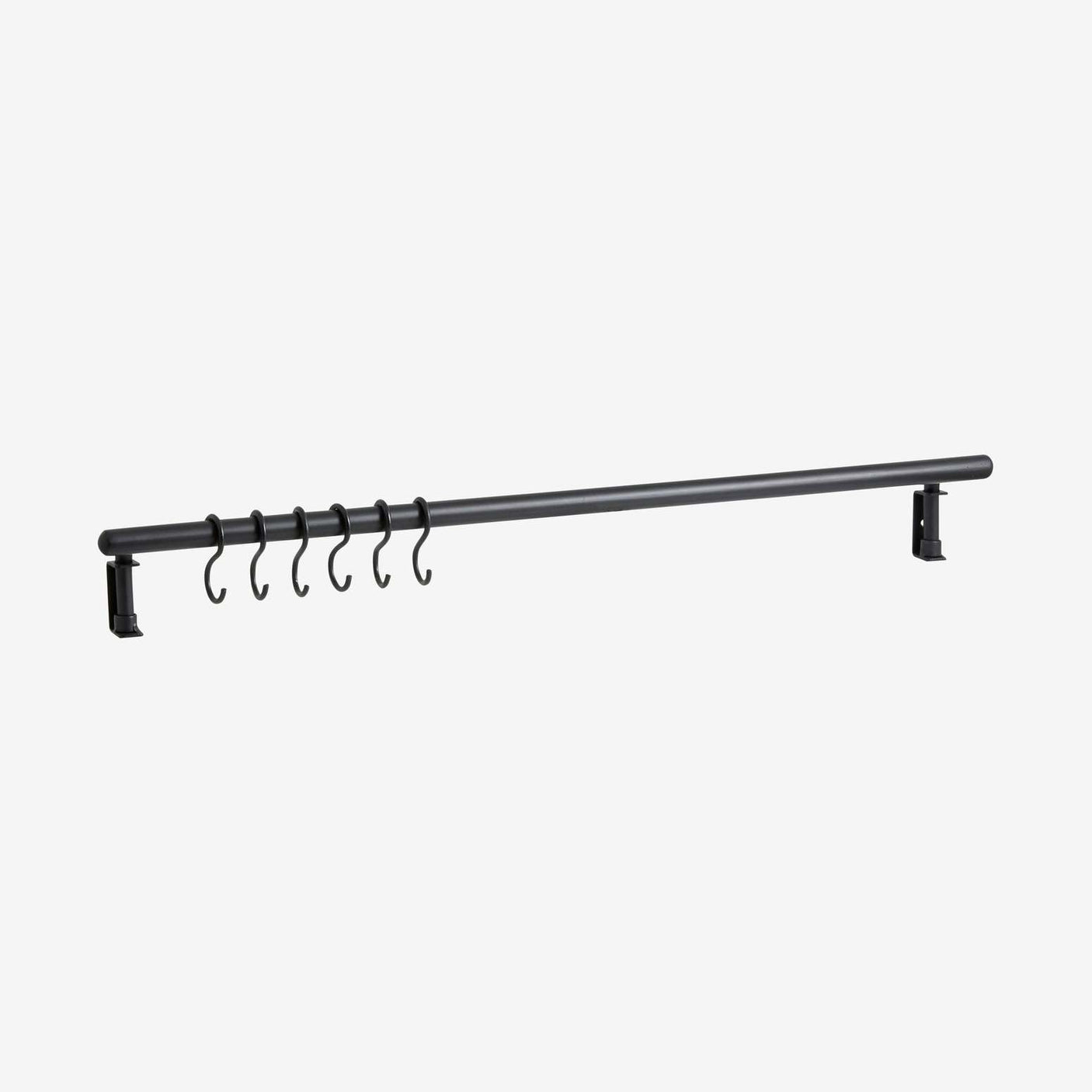 MALO hyllestang med 6 kroker - sort Nordal SHELVES