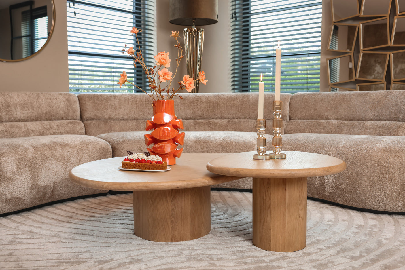 Salongbord Oakley naturlig eik sett med 2 Richmond Interiors Sofabord