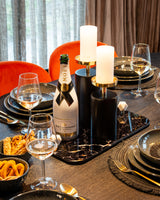 Lysestake Caya svart/gull liten Richmond Interiors Lysestake