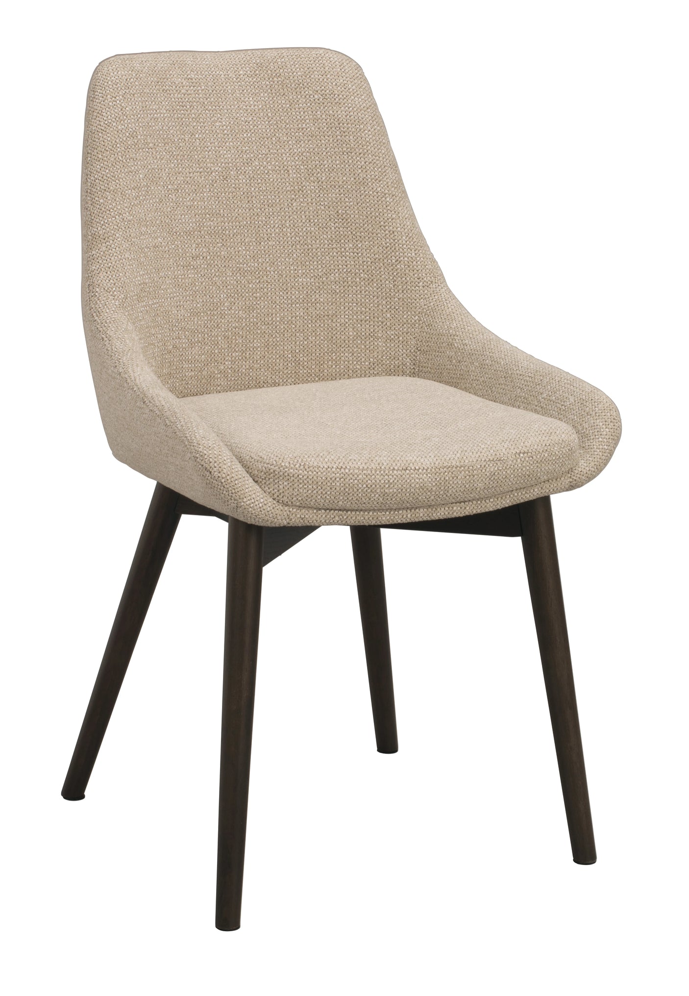 Denley stol lysbeige stoff/brune eikeben Rowico Spisestol