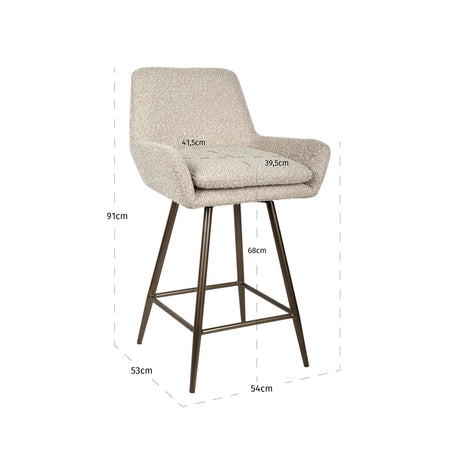 Counter stool Linsey natural chunky Set of 2 Richmond Interiors Barstol