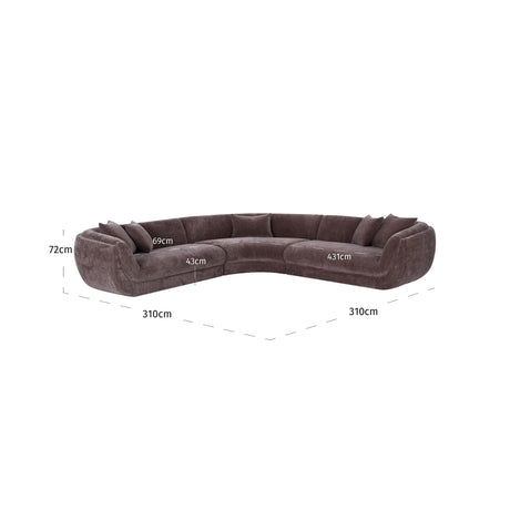 Sofa Gianelle være rett mørkebrun Richmond Interiors Sofa
