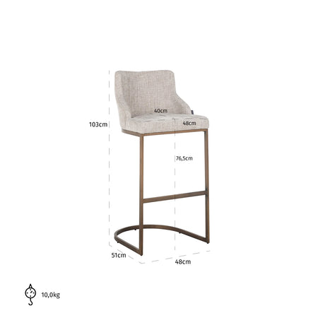 Barkrakk Bolton natural renegade sett med 2 Richmond Interiors Barstol