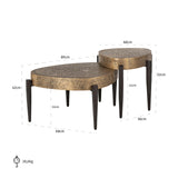 Salongbord Marquee svart/gull sett med 2 Richmond Interiors Sofabord