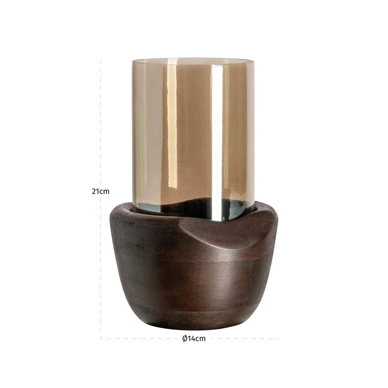 Hurricane light Jade valnøtt liten Richmond Interiors Lanterne og lysglass
