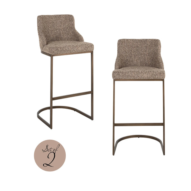 Barkrakk Bolton brun tweed Sett med 2 Richmond Interiors Barstol