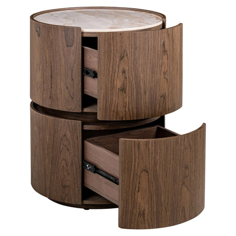 Nattbord Ellery brun med 2 skuffer Richmond Interiors Nattbord