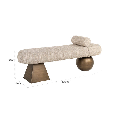 Bench Alexander Jones beige angora Geneva Richmond Interiors Benk