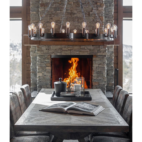 CROWN Antique iron Artwood Taklampe