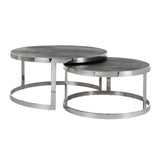 Salongbord Blackbone Silver sort rustikk sett med 2 Richmond Interiors Sofabord