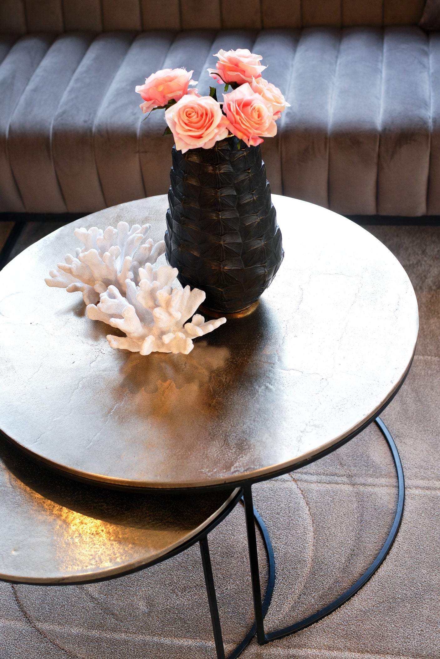 Salongbord Asher champagne gull sett med 2 Richmond Interiors Sofabord