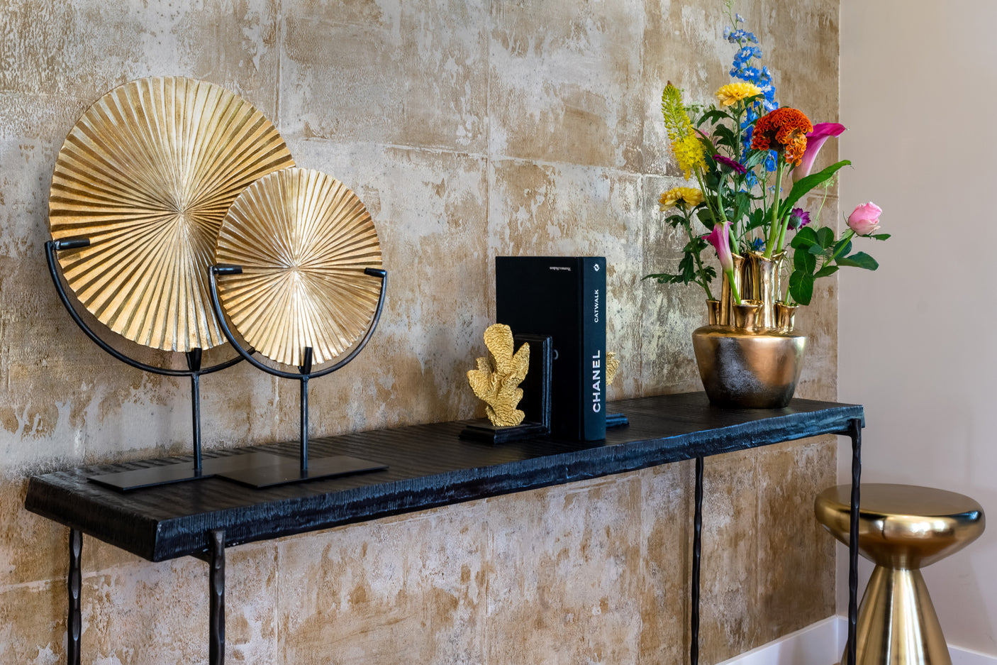 End table Arlo gold Richmond Interiors Sidebord